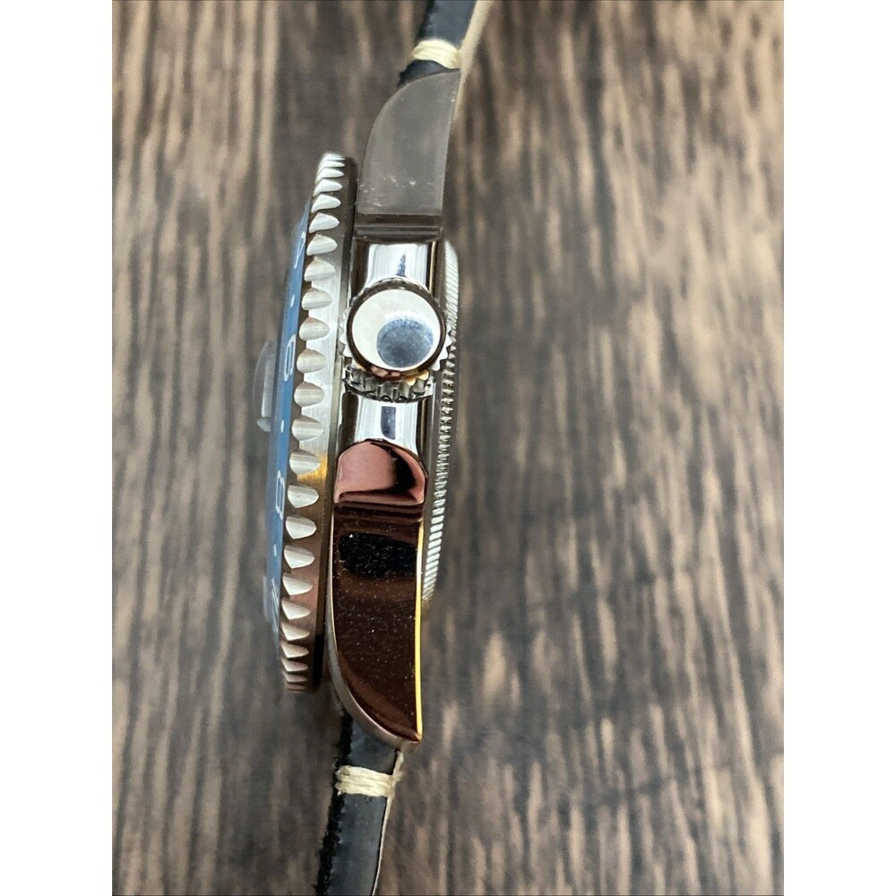 Custom Made Gmt Style Watch Quartz Movement Black… - image 6